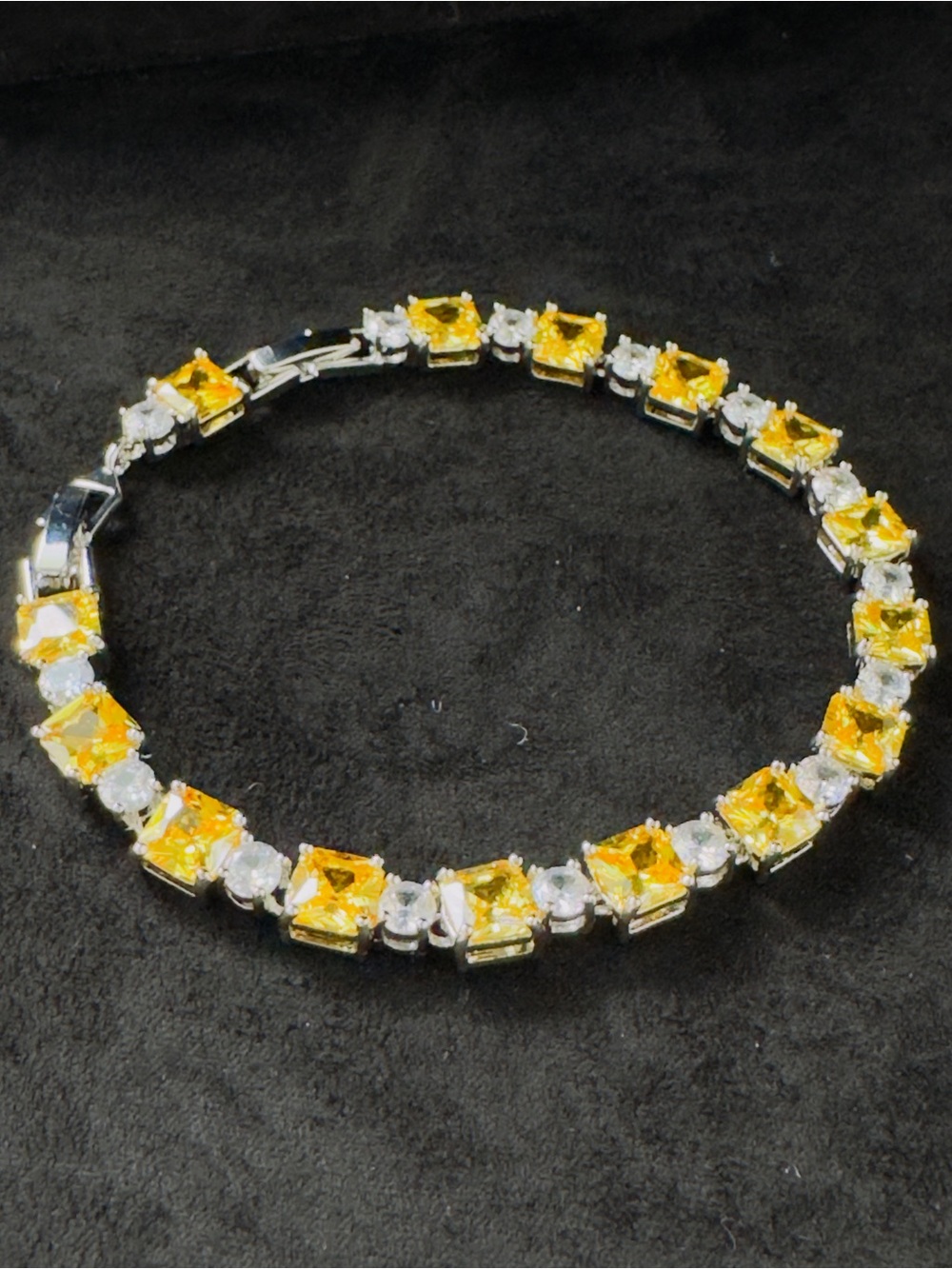 Yellow Cubic Zirconia Tennis Bracelet - Women Jewelry